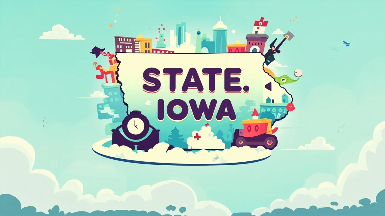 Iowa word search — AI-generated theme artwork