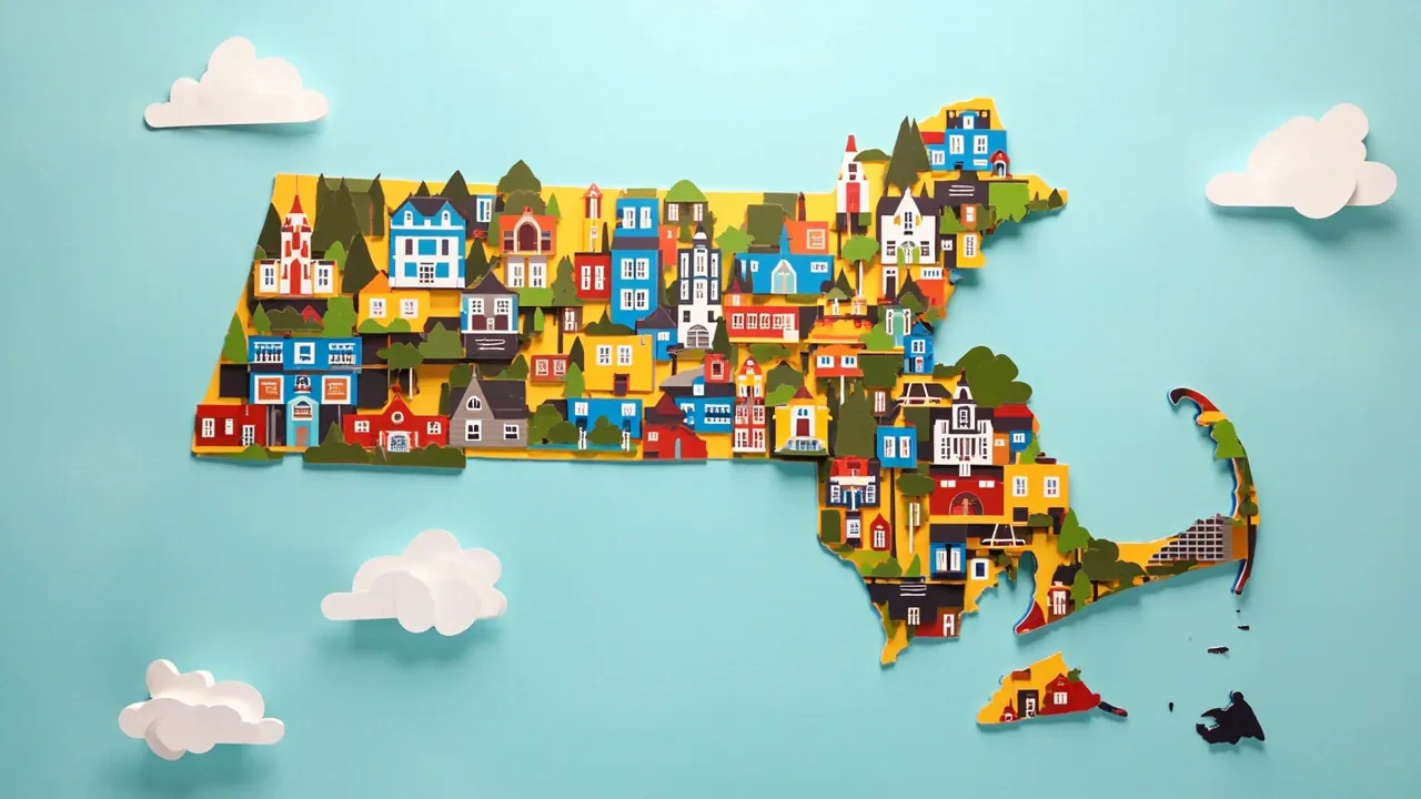 Massachusetts word search — AI-generated theme artwork