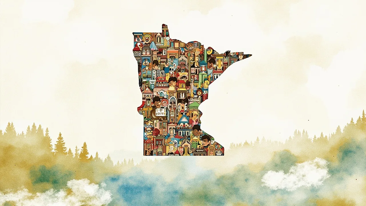 Minnesota word search — AI-generated theme artwork