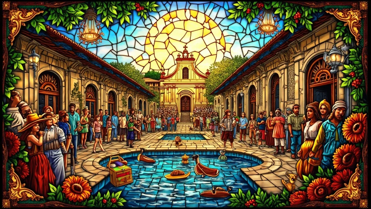 Illustrated Santa Clara scene — the artwork behind this city's word search puzzle