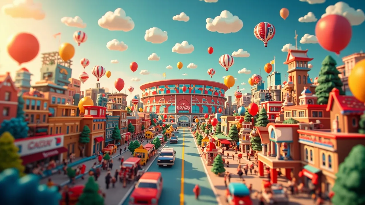 Illustrated Calgary scene — AI-generated artwork behind this city's word search puzzle